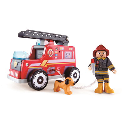 Hape Camion de pompier, figurine bois E3024
