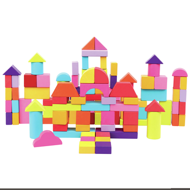Bino Jeu blocs en bois, multicolore, 100 pièces
