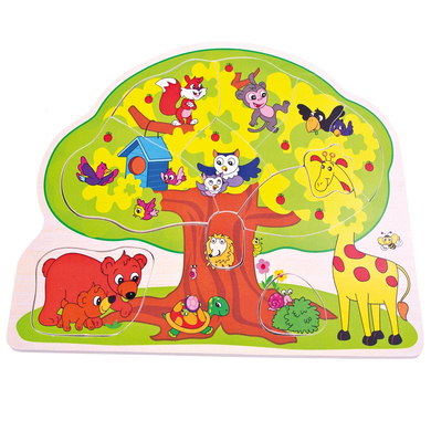 Bino Puzzle animaux sauvages, 12 pièces