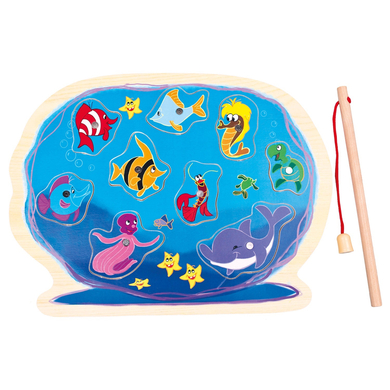 Bino Puzzle magnétique jeu de pêche, bois