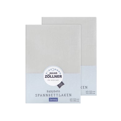 JULIUS ZÖLLNER Sábana bajera doble pack Jersey gris claro