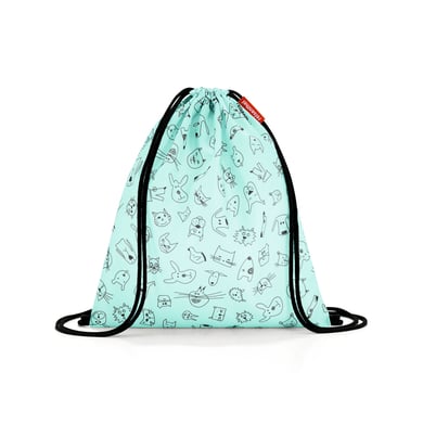 reisenthel® Mochila con cordón niños gatos y perros Menta