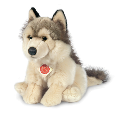 HERMANN® Teddy Peluche loup assis, 29 cm