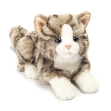 Levně Teddy HERMANN Kočka ležící šedě, 20 cm