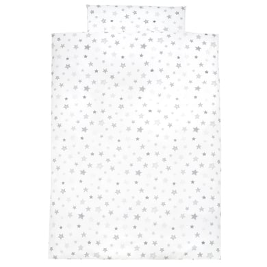 Alvi Ropa de cama 100 x 135 cm, Estrellas gris plata