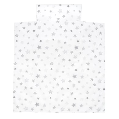 Alvi Ropa de cama 80 x 80 cm, Estrellas gris plata exclusivo