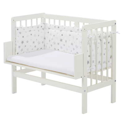Alvi® Tour de lit cododo étoiles gris argenté exclusif, 170 cm
