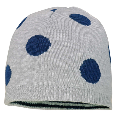 maximo Wende-Beanie Dots ljusgrå-dkl. marin