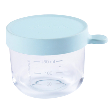 BEABA Pot de conservation verre bleu clair 150 ml