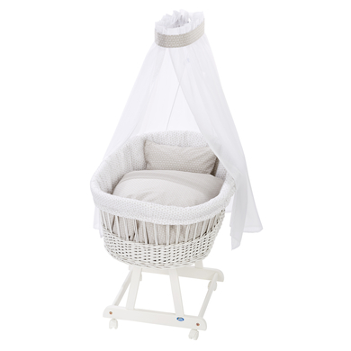Alvi® Moseskorg Birthe vit 944-8 rutig vit/beige