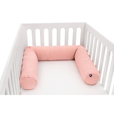 JULIUS ZÖLLNER Tour de lit traversin piqué gaufré Blush rose 180 cm