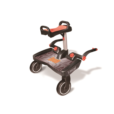 Lascal Buggy Board Maxi+ zwart met zitje, rood