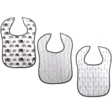 Levně HAT & CO Velcro bib 3 slonovĂ˝ slon / ĹˇĂ­py / drĂˇĹľky