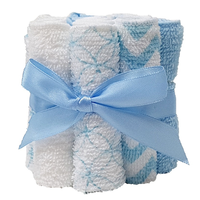 HÜTTE & CO Gant de toilette enfant bleu lot de 12