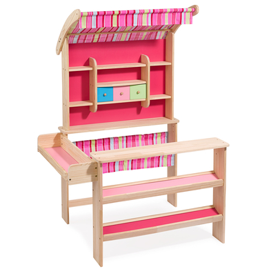 howa® Marchande enfant Emma à auvent, bois, rose