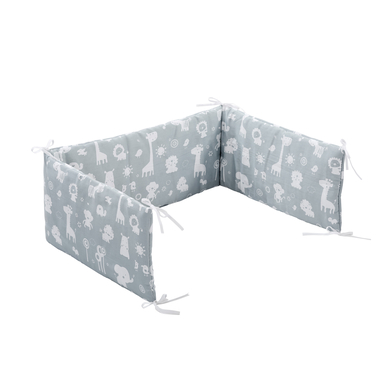 Alvi® Tour de lit bébé standard zoo bleu poudré 180 cm