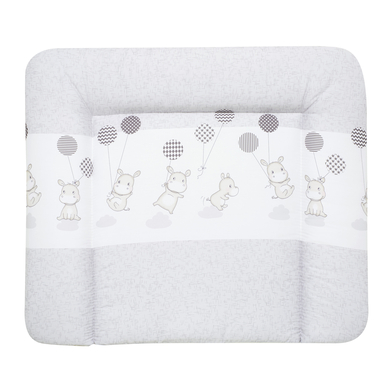 Alvi® Matelas à langer hippopotame argenté 69x69 cm