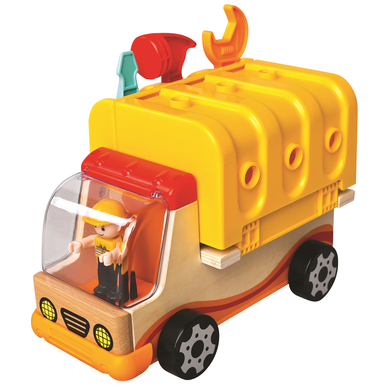 Image of Bino Camion giocattolo in legno con accessori