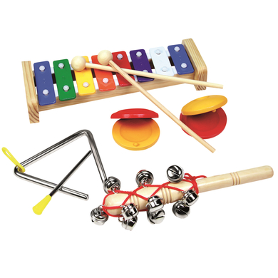 Bino Kit instruments de musique, 4 pièces bois
