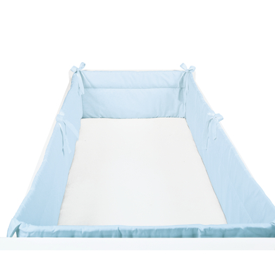 SONNE Tour de lit enfant uni 32x420 cm bleu