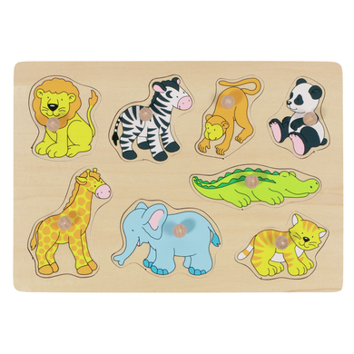 Image of goki Puzzle in legno Animali dello zoo, 8 pezzi059