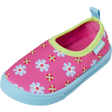 Playshoes Aqua-Slipper Fleurs rose