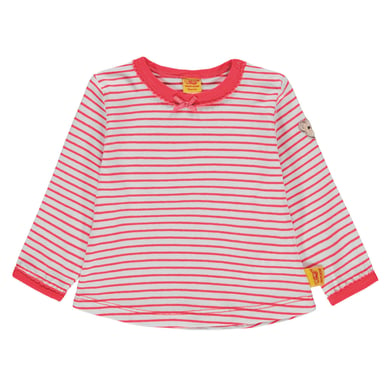 Levně Steiff Girls Košile s dlouhým rukávem, pruhovaná červená