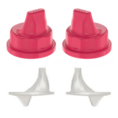 LIFEFACTORY Sippy Set di 2 tappi, raspberry