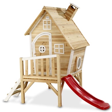 EXIT Maison cabane de jardin enfant avec toboggan Fantasia 300 bois 246x227x166 cm