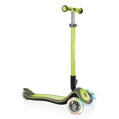 GLOBBER Patinete ELITE DELUXE LIGHTScon ruedas luminosas verde lima