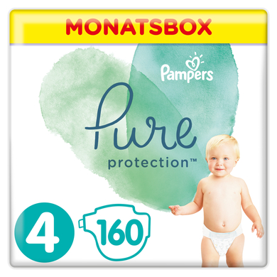 Pampers Couches Pure Protection T.4 pack mensuel Maxi 9-14 kg 160 pcs