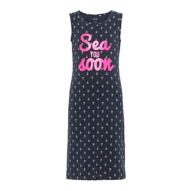 name it Girl s Robe Nkfvippa saphir foncé AOP Ancher