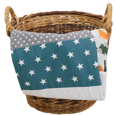 Ullenboom Couverture bébé animaux forêt bleu pétrole 70x100 cm