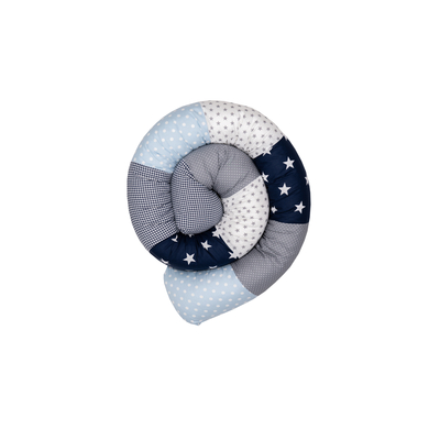 Ullenboom Tour de lit traversin enfant bleu/bleu clair/gris 200 cm