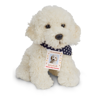 Teddy HERMANN® Peluche chien Labradoodle assis 28 cm