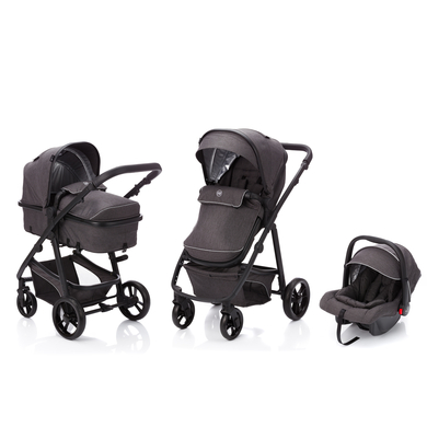 babyGO Poussette trio combinée 3en1 Simplex Air Grey Melange