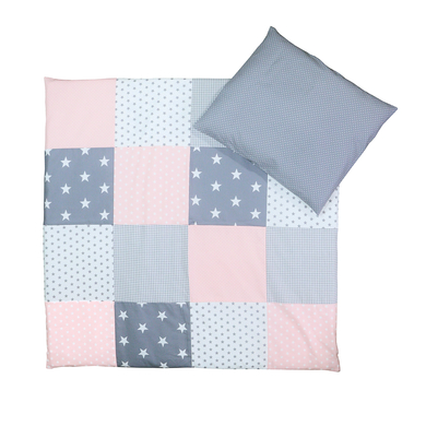 Levně Povlečení Dětská postel Ullenboom Pink Grey 80 x 80 cm + 35 x 40 cm