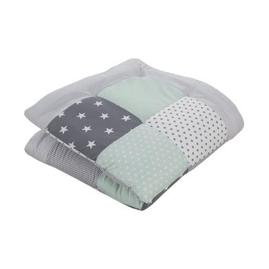 Ullenboom Couverture d'éveil matelas de parc menthe/gris 100x100 cm