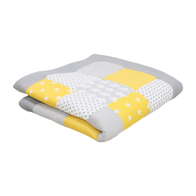 Ullenboom Couverture d'éveil matelas de parc éléphant jaune 120x120 cm