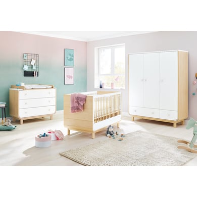 Pinolino Chambre bébé trio lit armoire 3 portes commode Round bois...