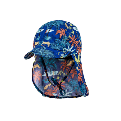 maximo Casquette enfant à bords larges palmiers bleu pur-terracotta