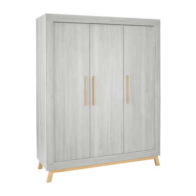 Schardt Armoire enfant 3 portes Miami Grey bois 154x53x194 cm