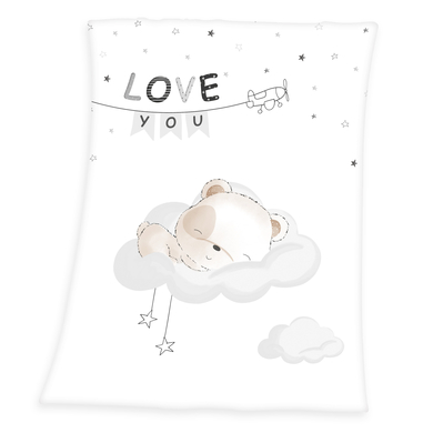 babybest® Couverture bébé soft peach Sleeping little bear 75x100 cm