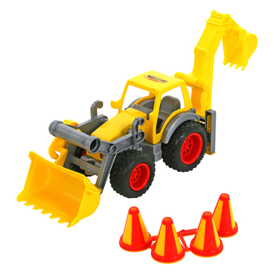 Bilde av Wader Quality Toys Anleggsbil Hjullaster Med Gravemaskin Bak