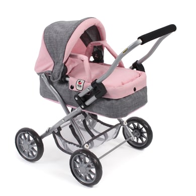 BAYER CHIC 2000 Mini-Cochecito muñecas SMARTY Melange gris-rosa