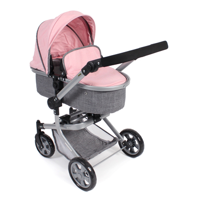 BAYER CHIC 2000 Poussette pour poupée combinée MIKA mélange gris/rose