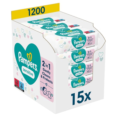 Pampers Toallitas húmedas Sensitive 15 x 80 unidades (1200 toallitas húmedas)