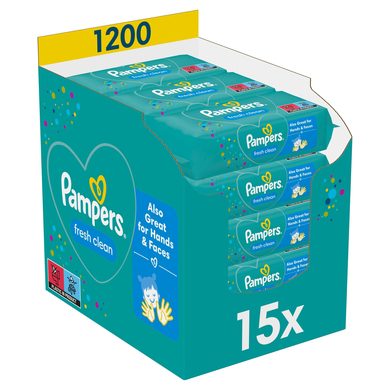 Pampers Lingettes Fresh Clean ECom 15x80, 1200 pièces