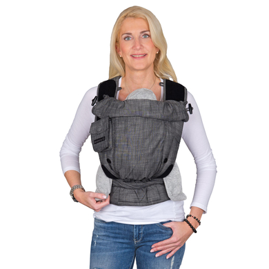 Hoppediz Porte-bébé Bondolino Plus Popeline denim noir taille unique