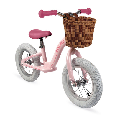 Image of Janod® Bici senza pedali Vintage-Bikloon, rosa con cestino